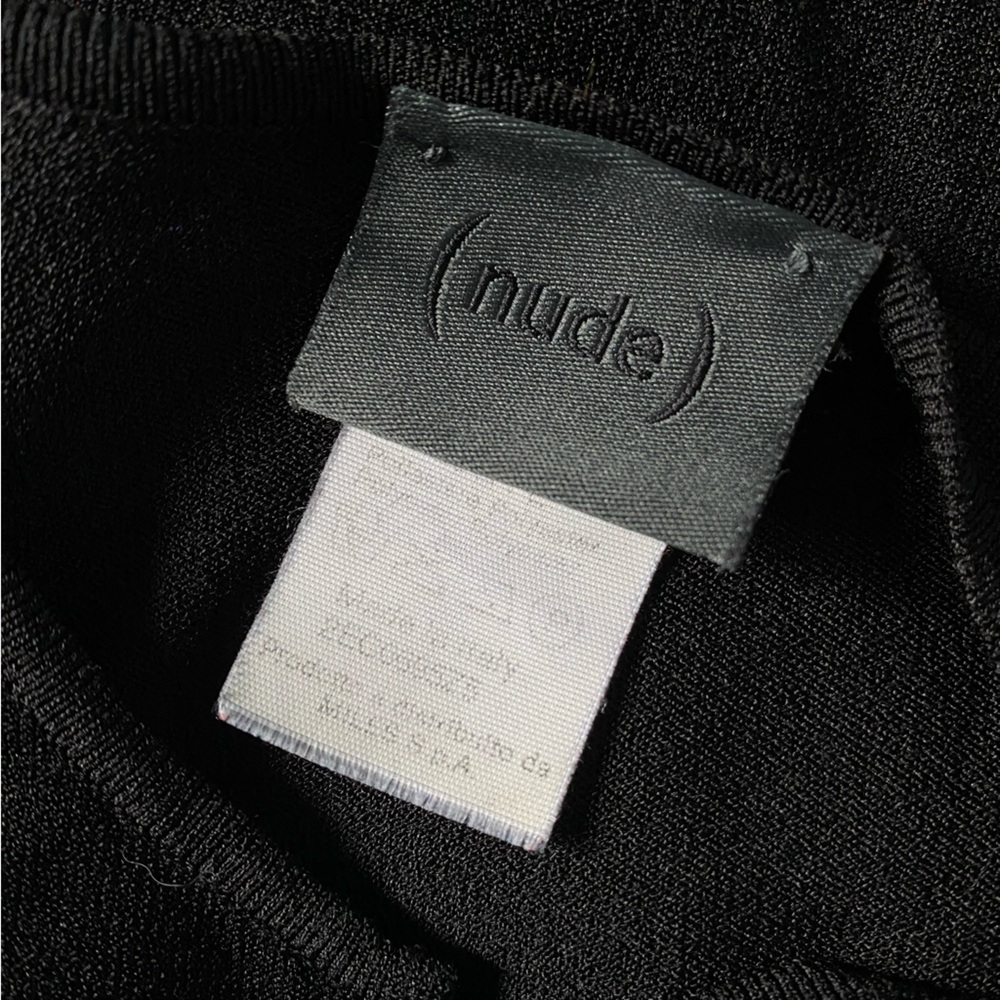 Vintage 90s/Y2K Nude Coquette made in Italy Goth Witchy Rib Knit Cardigan ~XS-S - Picture 6 of 9